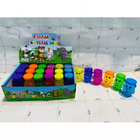 Слаймы в мини тубе Зверьки бокс из 24 шт 2027-1