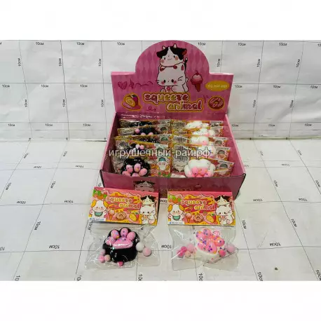 Игрушка-антистресс Сквиш таба Кошачья лапка (бокс из 12 шт) A0060