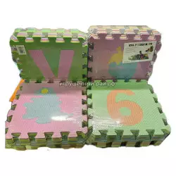 Детский коврик-пазл - Изучаем буквы, цифры, животных. DZ-002