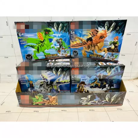 Конструкторы Динозавры (М, 40 дет, 8 видов) бокс из 8 шт MG1009