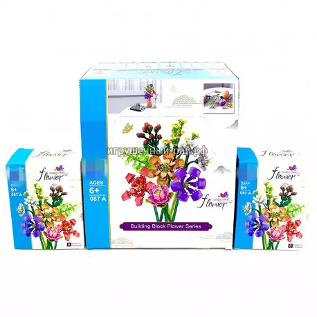 Конструкторы Цветы (Zuanma) бокс из 8 шт 087A