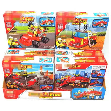 Конструкторы Сити Пожарные (ZHBO, ~85 дет) бокс из 8 шт 5514