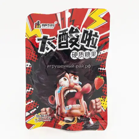 Кислые конфеты Клубника 24 гр (уп. 20 шт)