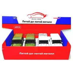 Машинка металлическая 1:18, внедорожник бокс из 4 шт SR-1815A